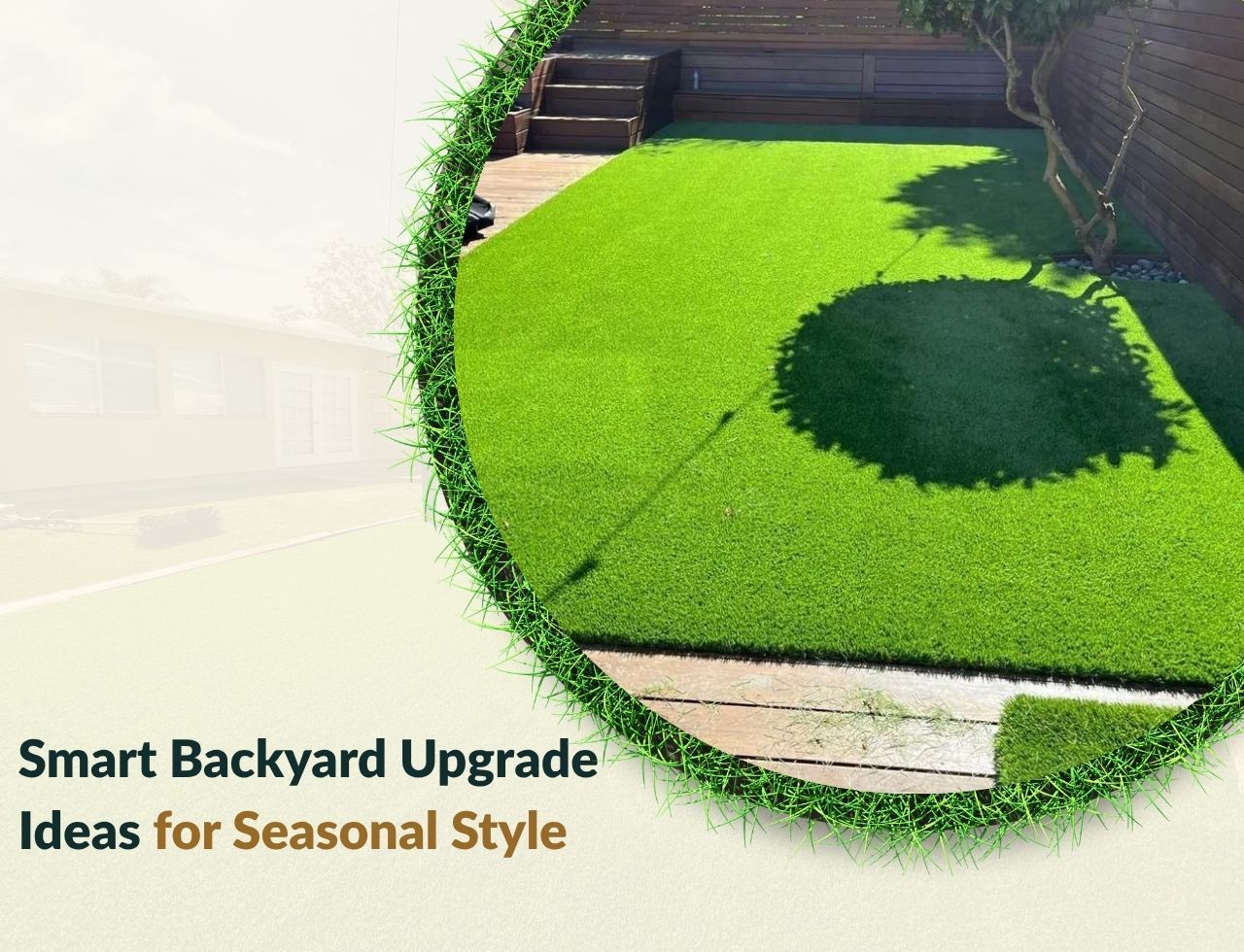 California backyard with artificial grass installed for low maintenance